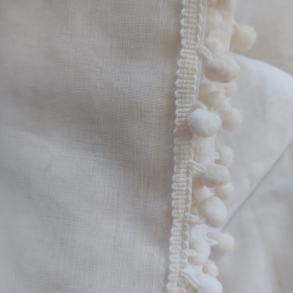 2 sheer white pom pom curtain panels - Picture 3 of 6